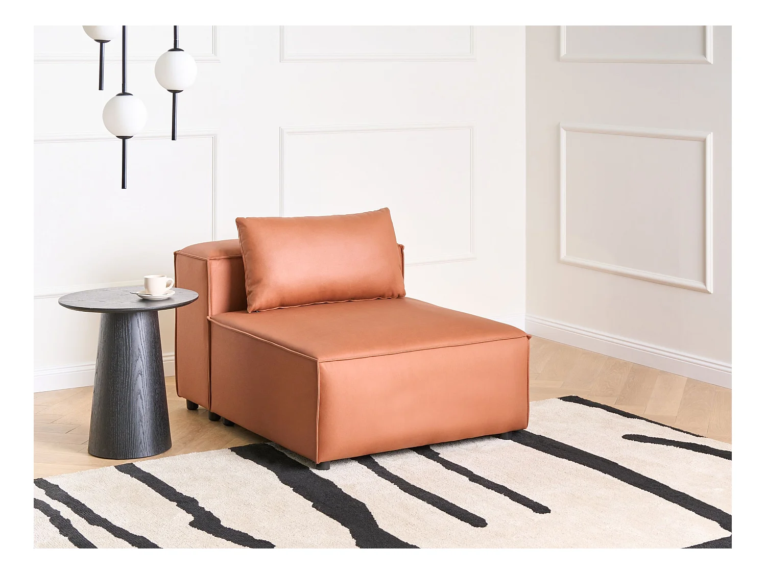 Module fauteuil BRANDE Cuir PU Marron doré