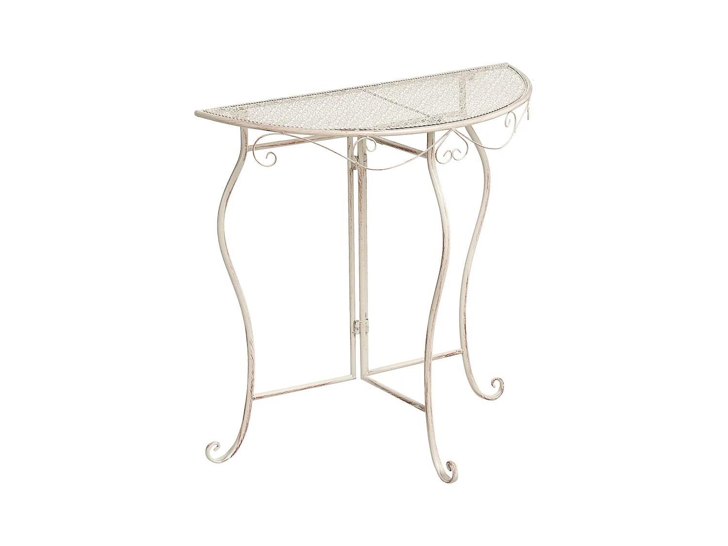 Table bistrot FOLELLI 80 cm 36 cm Métal Beige clair