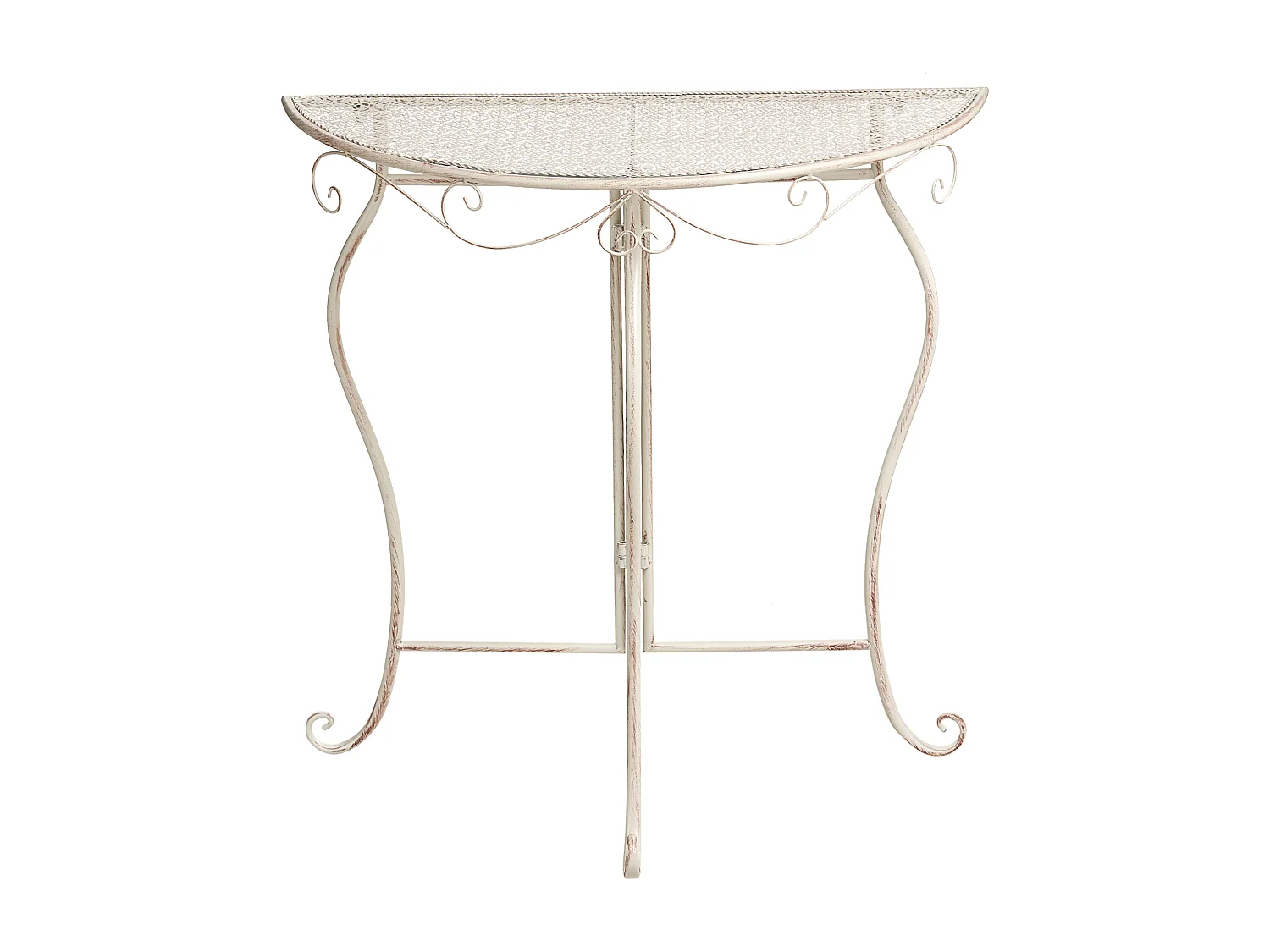 Table bistrot FOLELLI 80 cm 36 cm Métal Beige clair