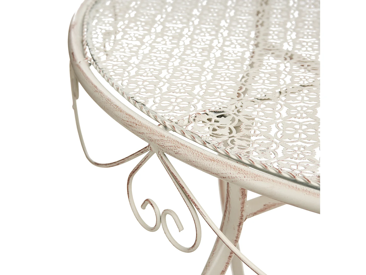 Table bistrot FOLELLI 80 cm 36 cm Métal Beige clair