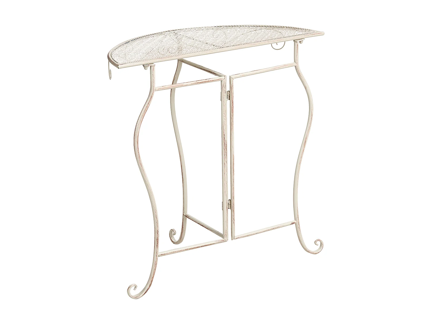Table bistrot FOLELLI 80 cm 36 cm Métal Beige clair