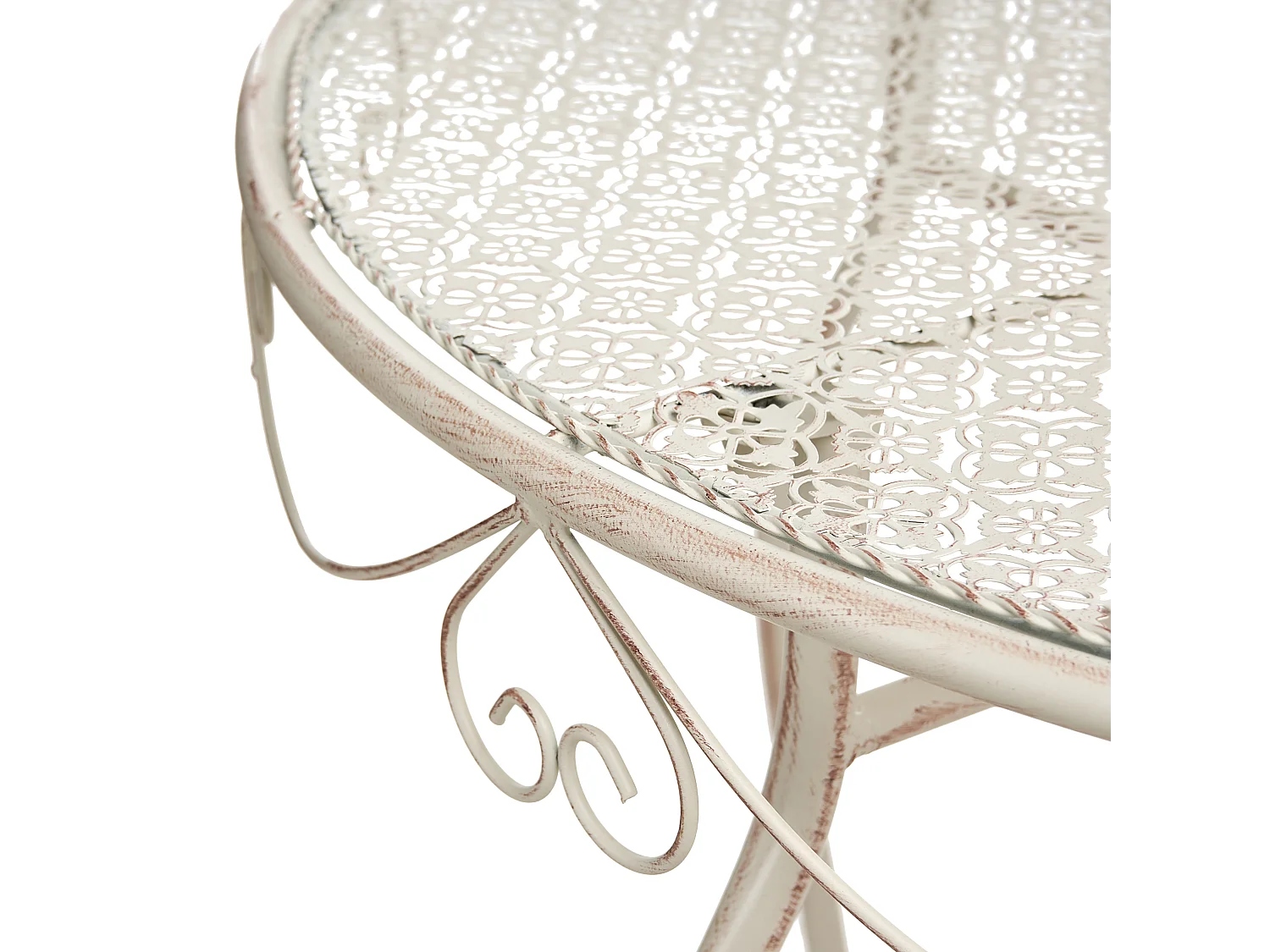 Table bistrot FOLELLI 80 cm 36 cm Métal Beige clair