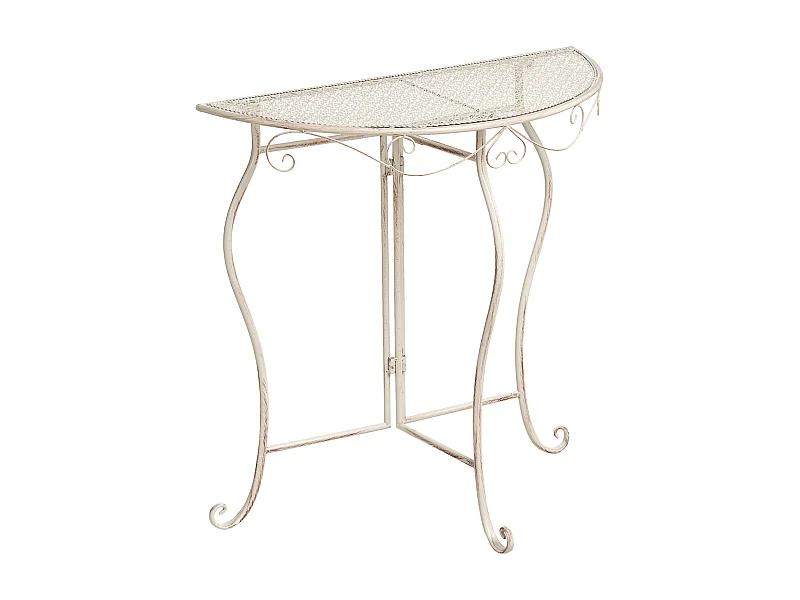 Table bistrot FOLELLI 80 cm 36 cm Métal Beige clair