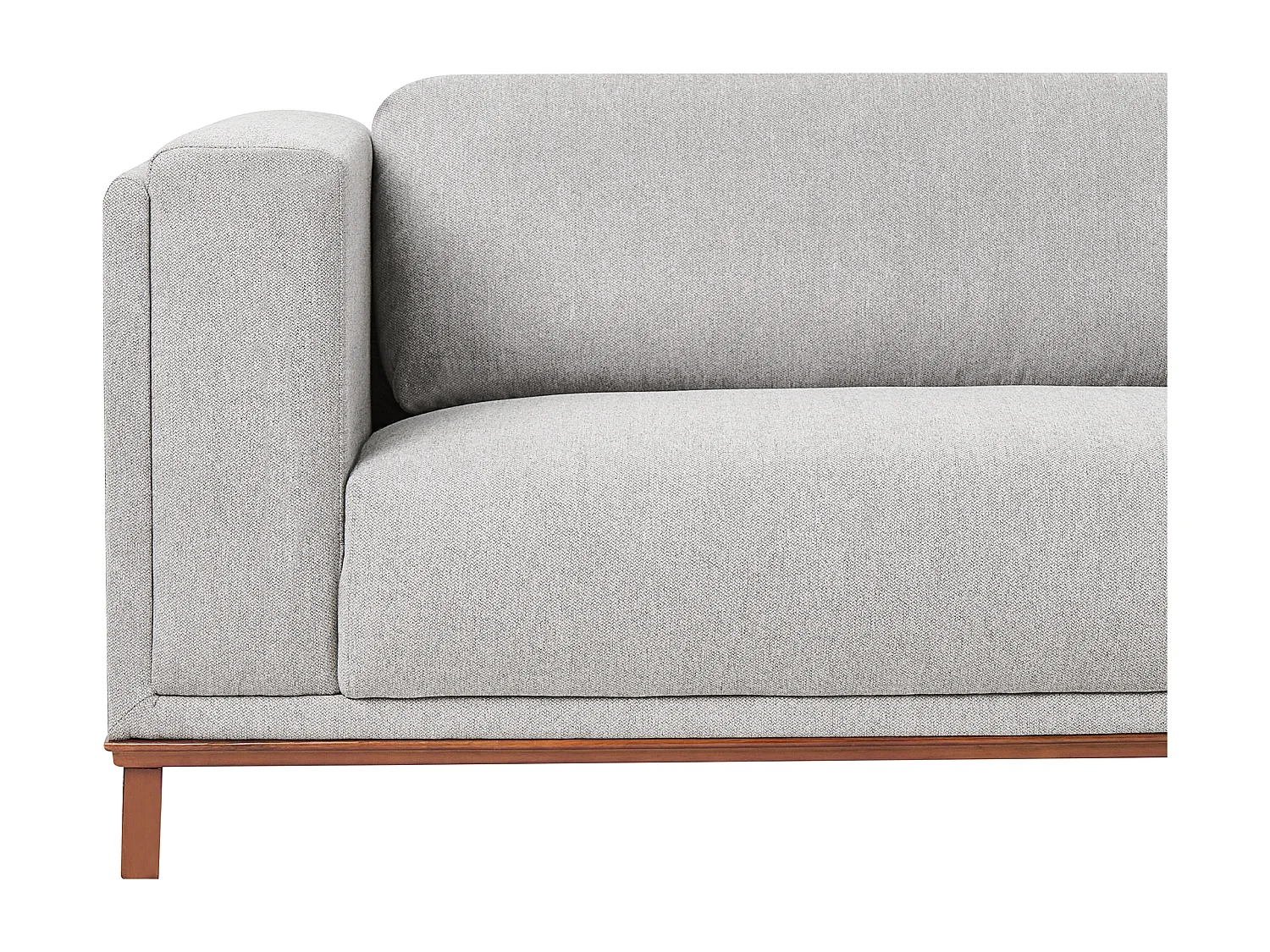 Canapé d'Angle à droite 4 Places Moderne en Tissu Pieds en Bois avec Accoudoirs Gris Veng