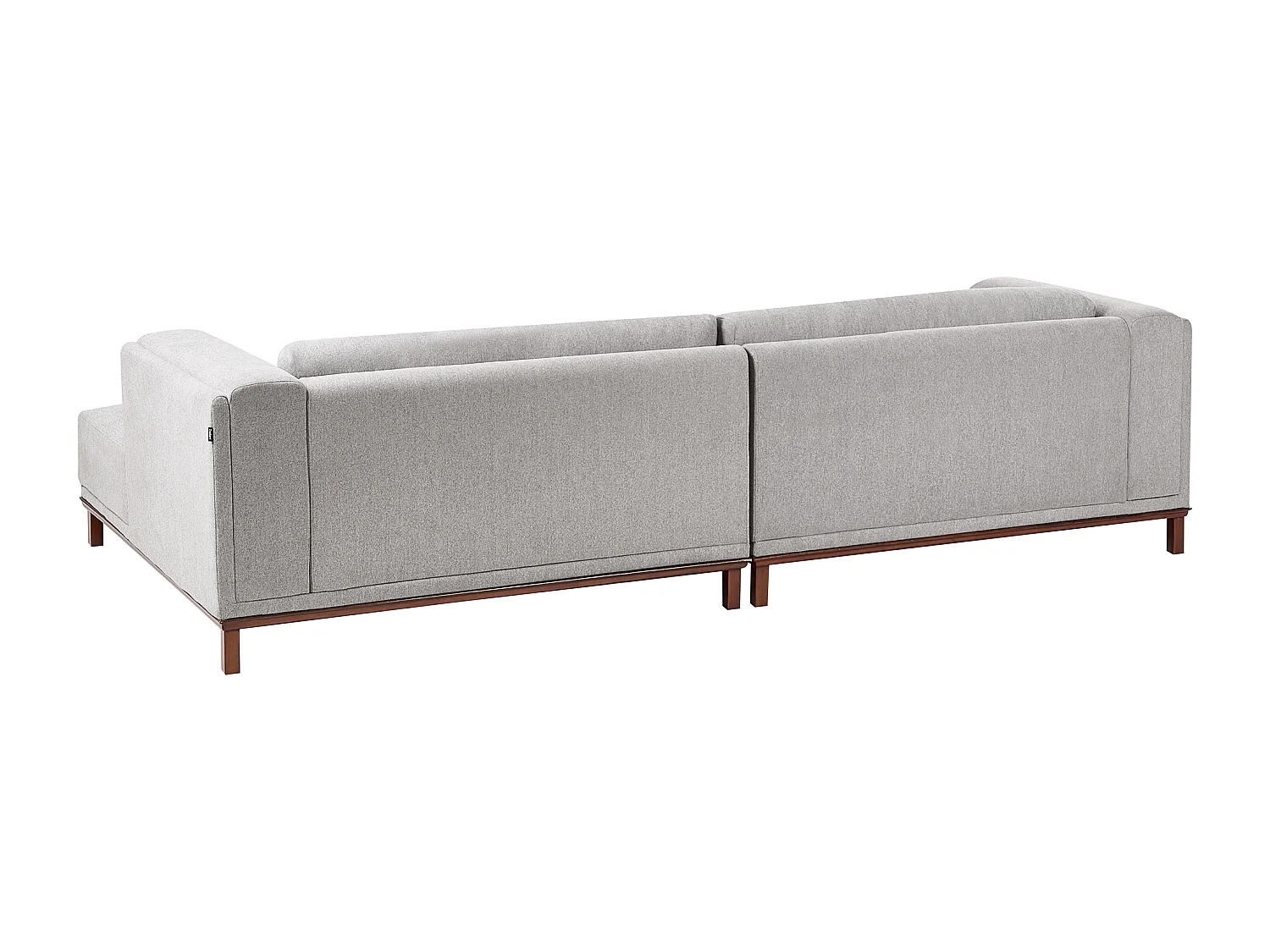 Canapé d'Angle à Gauche 4 Places Moderne en Tissu Pieds en Bois avec Accoudoirs Gris Veng