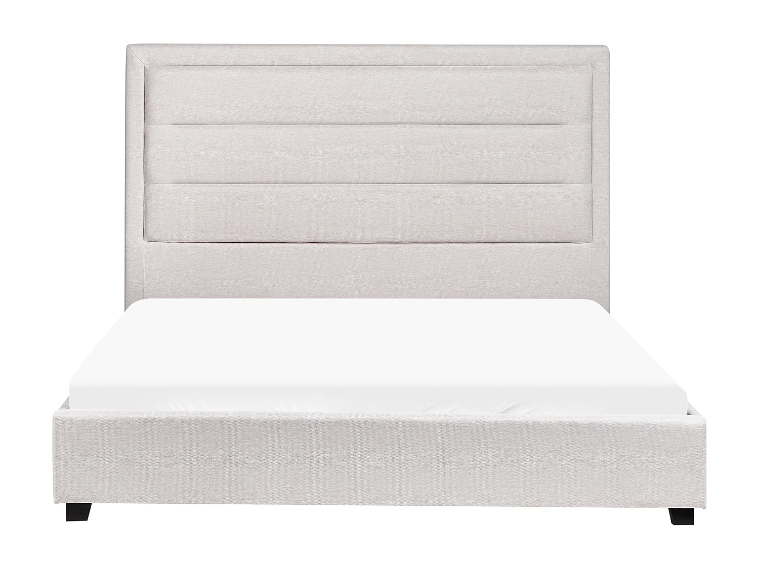 Lit avec sommier Tissu ROUEN 140 x 200 cm Beige clair