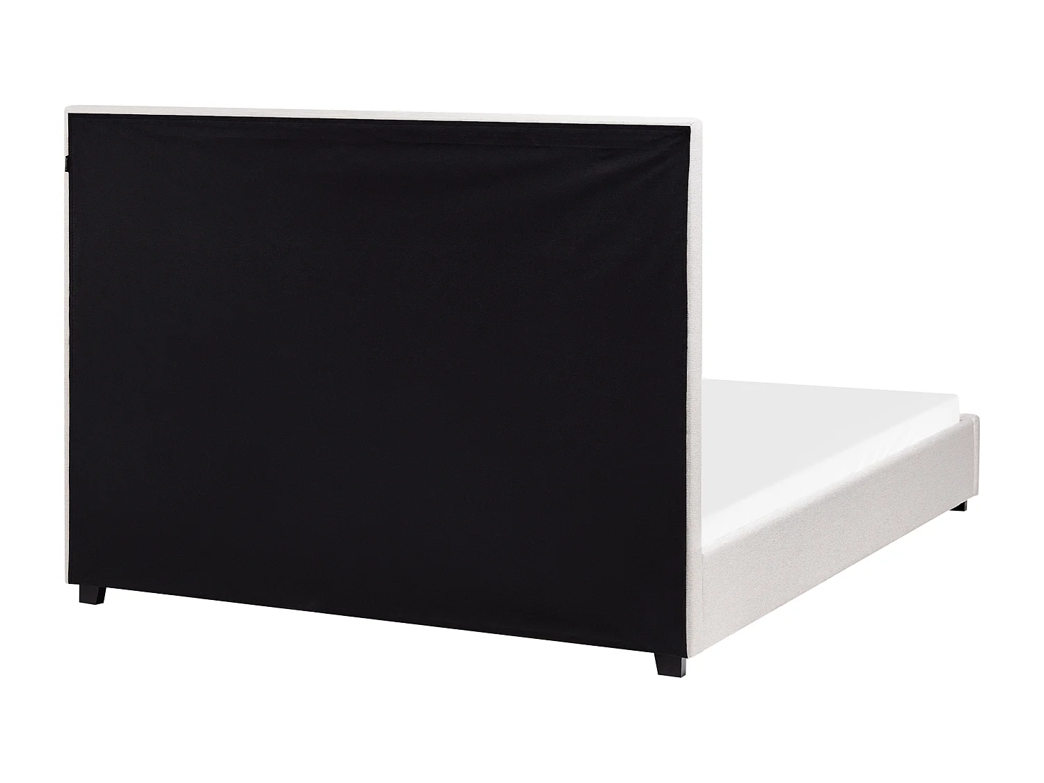 Lit avec sommier Tissu ROUEN 140 x 200 cm Beige clair