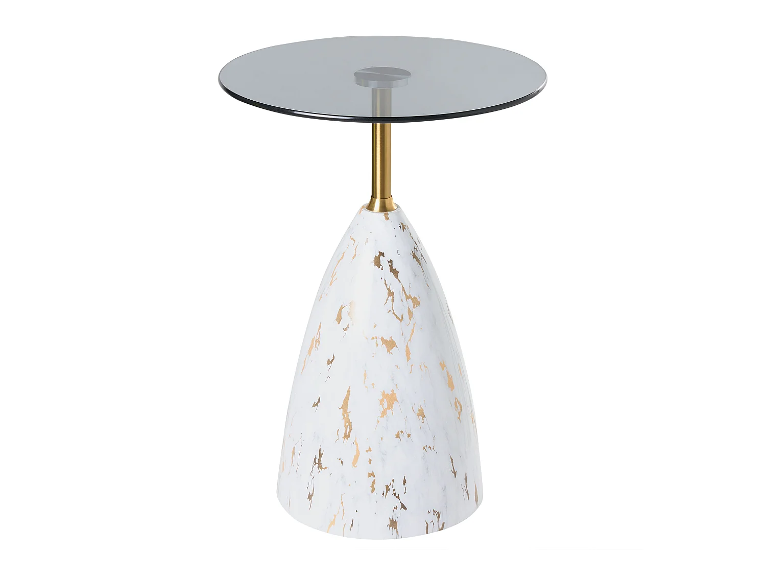 Table d'appoint WABBY Verre de sécurité Marbre blanc