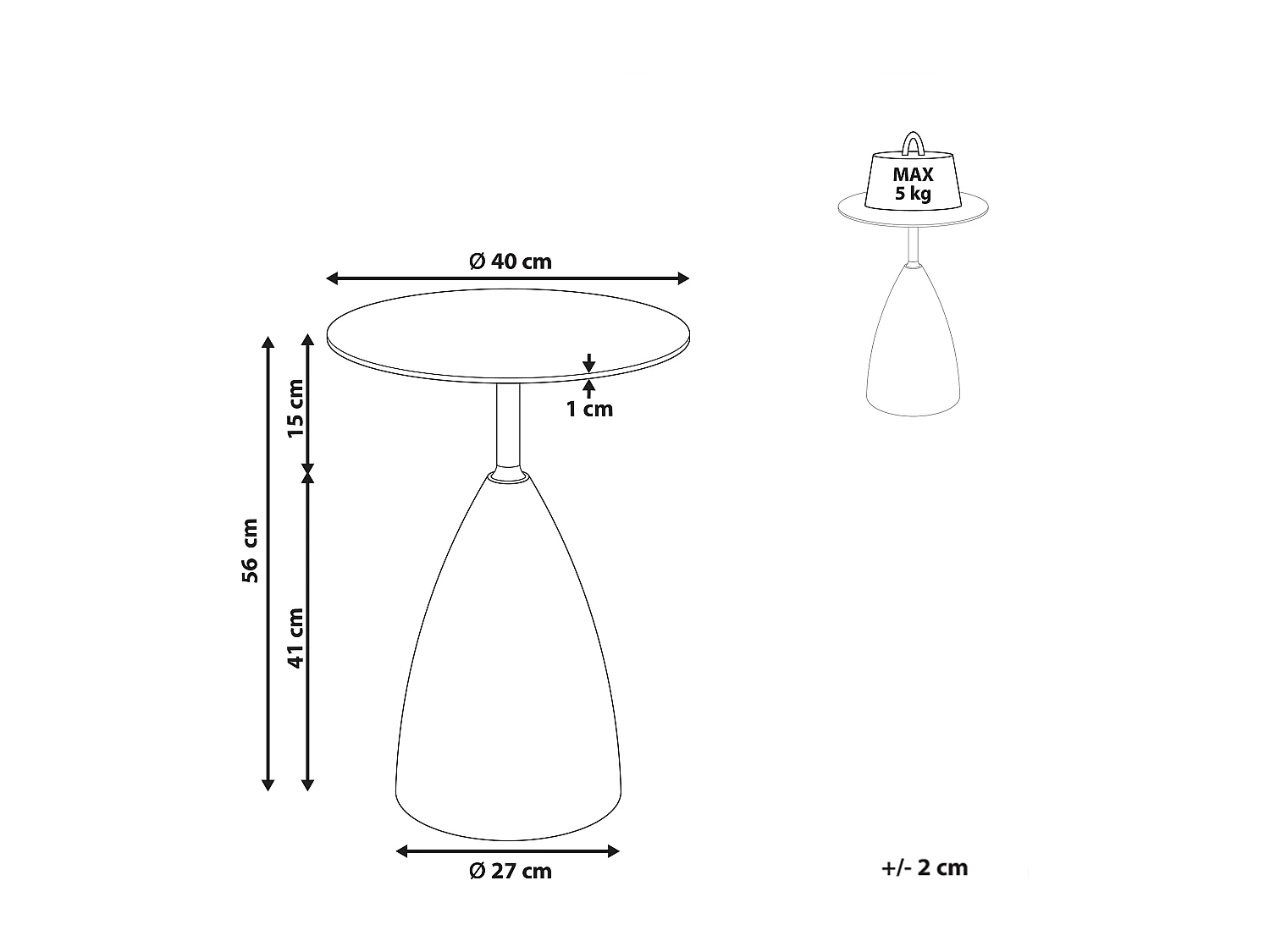 Table d'appoint WABBY Verre de sécurité Marbre blanc