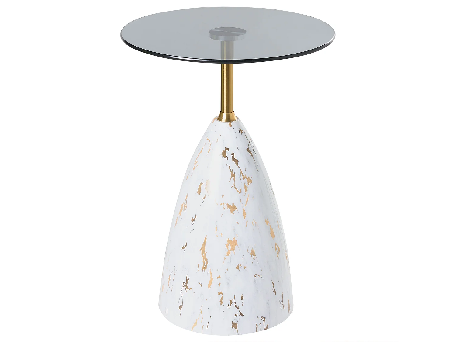 Table d'appoint WABBY Verre de sécurité Marbre blanc