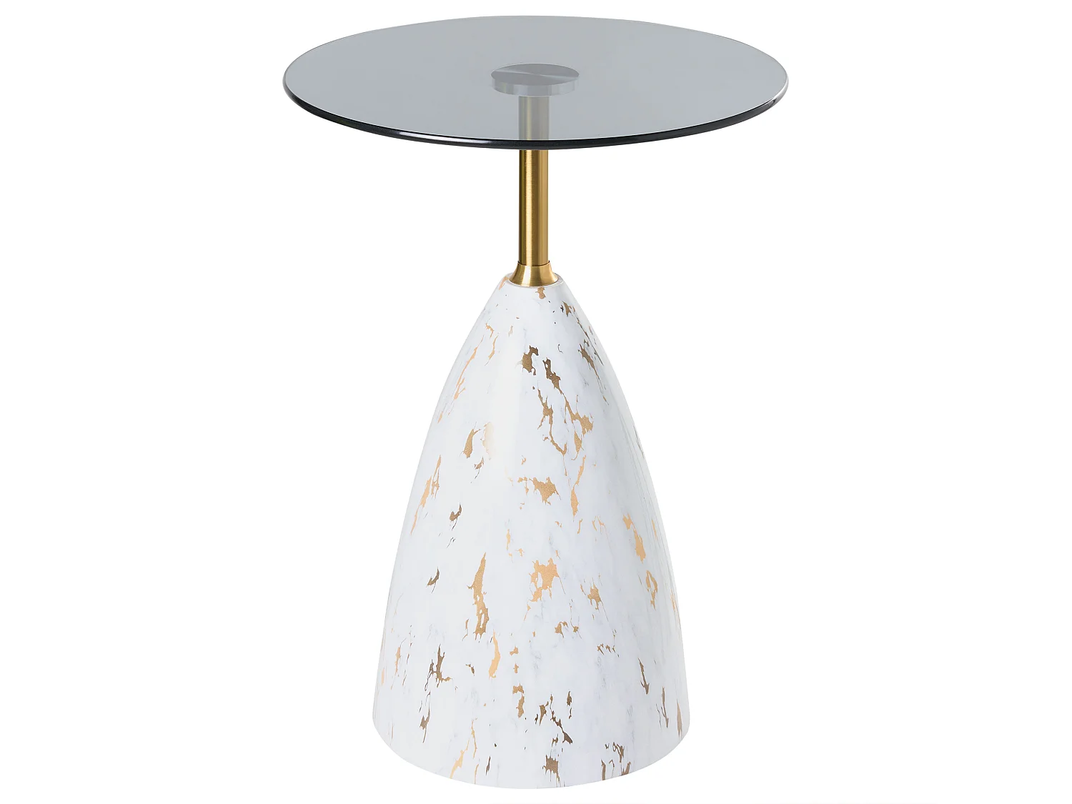 Table d'appoint WABBY Verre de sécurité Marbre blanc