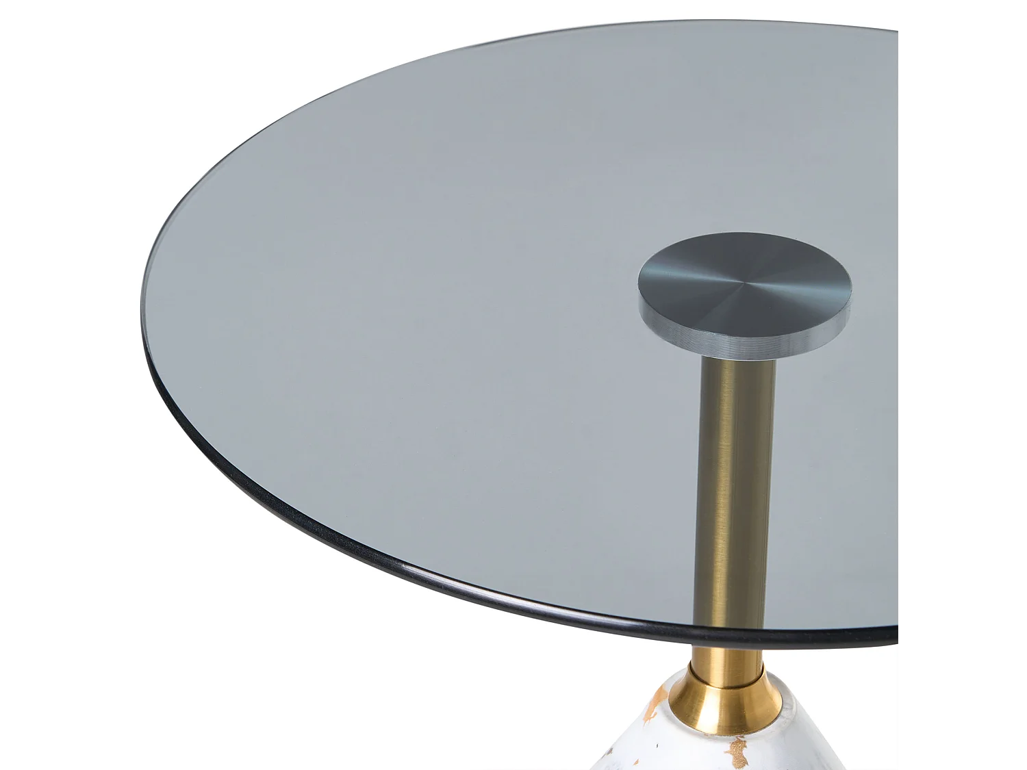 Table d'appoint WABBY Verre de sécurité Marbre blanc