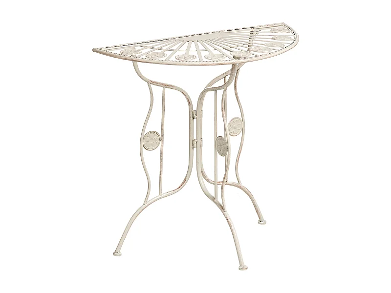 Table bistrot COGGIA 80 cm 37 cm Métal Beige clair