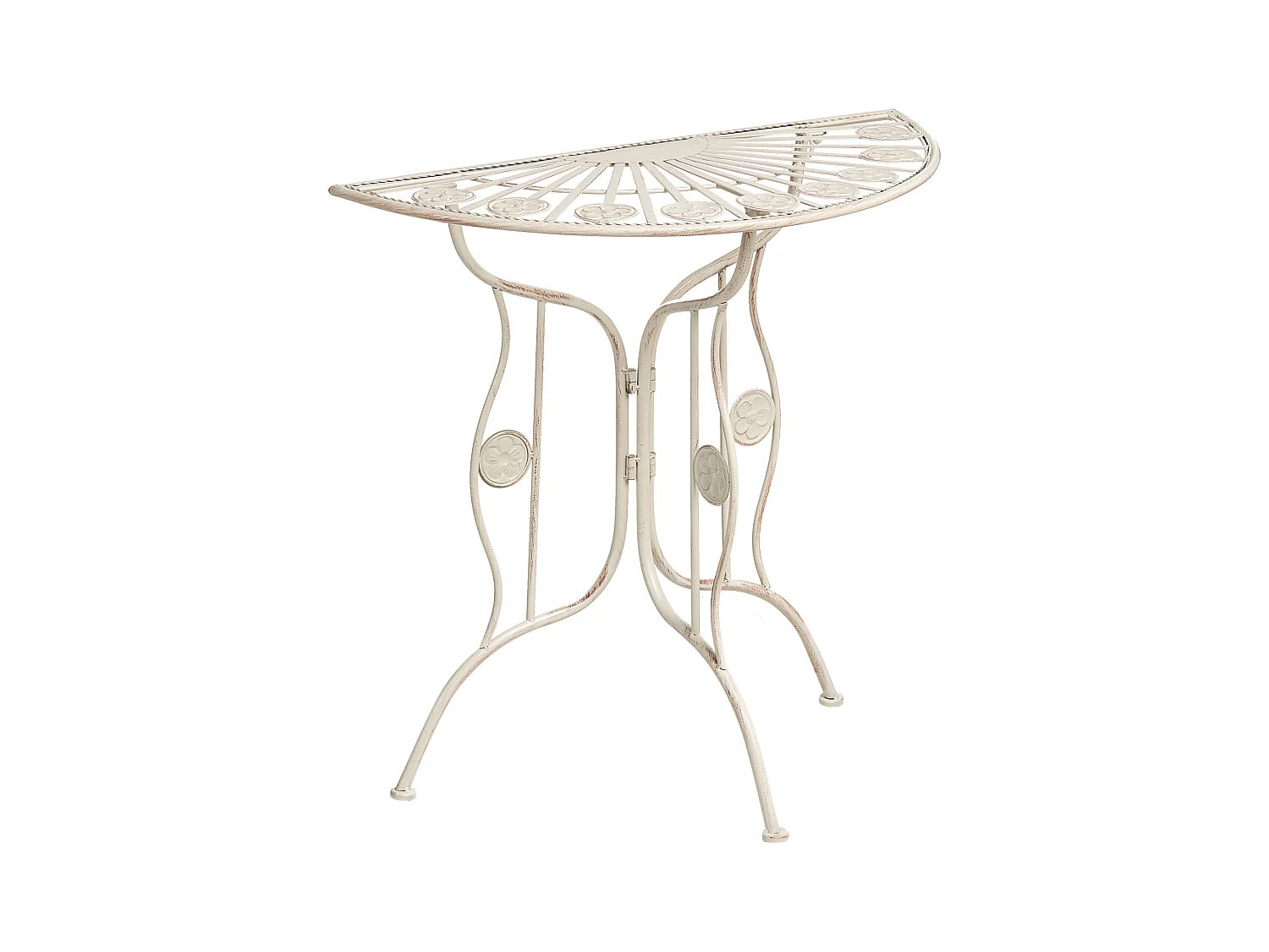 Table bistrot COGGIA 80 cm 37 cm Métal Beige clair