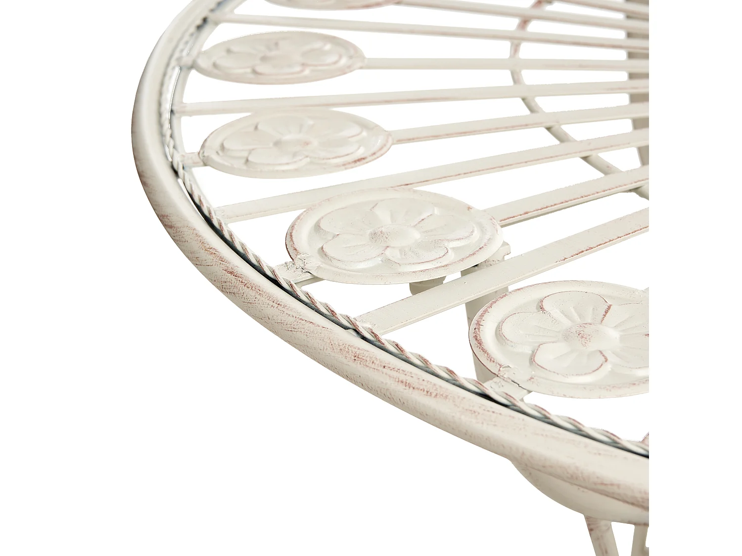 Table bistrot COGGIA 80 cm 37 cm Métal Beige clair