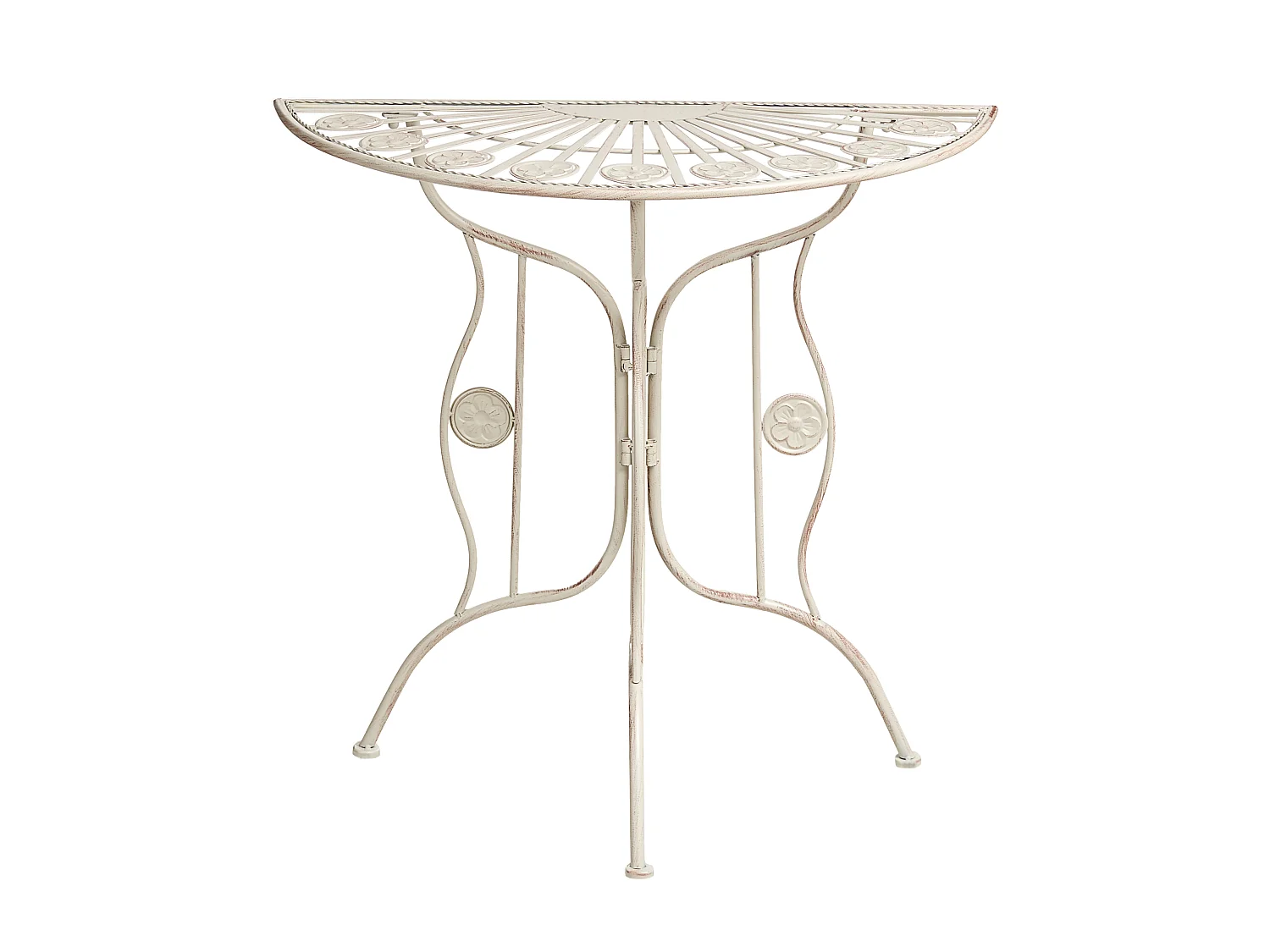Table bistrot COGGIA 80 cm 37 cm Métal Beige clair