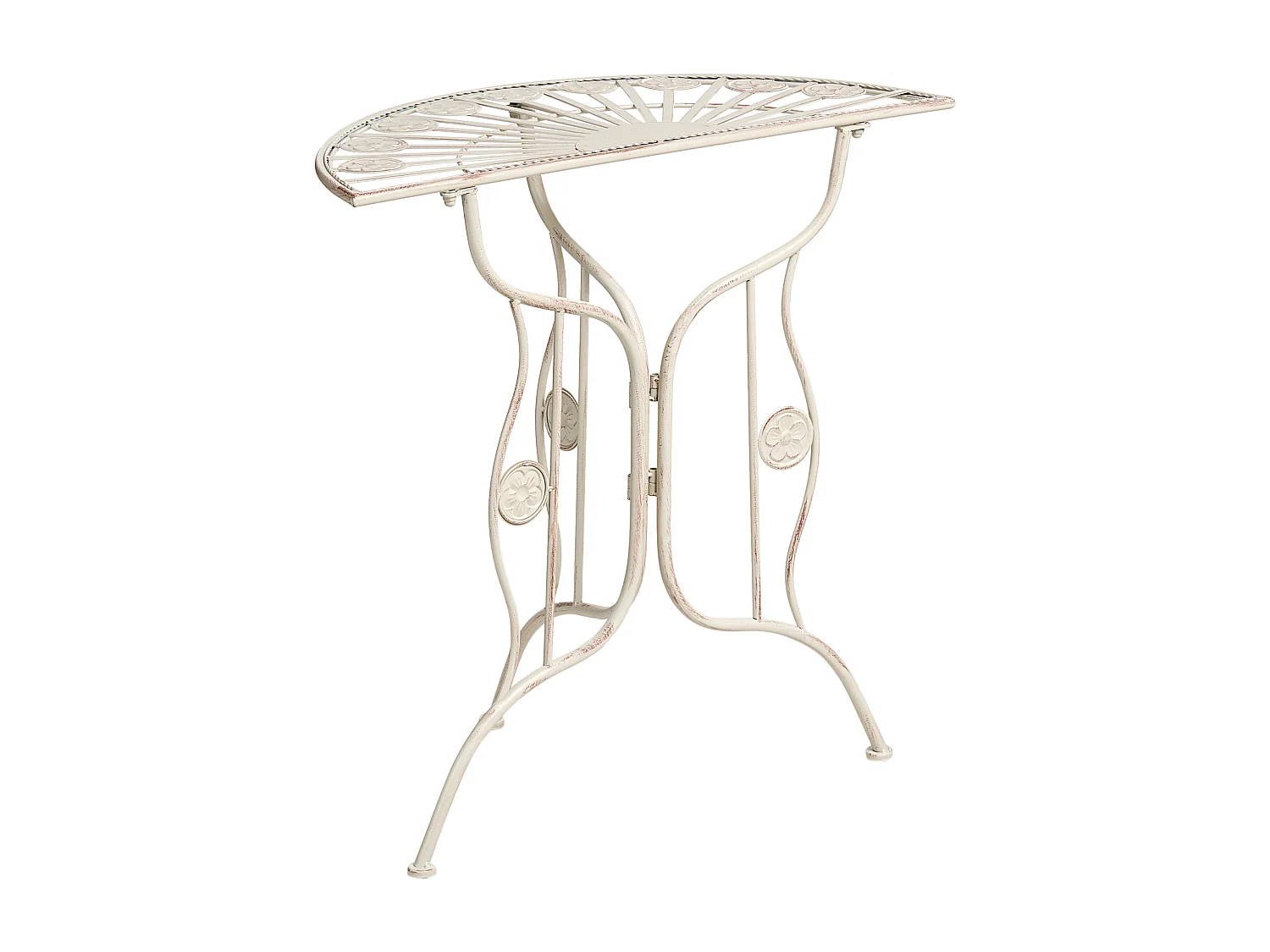 Table bistrot COGGIA 80 cm 37 cm Métal Beige clair