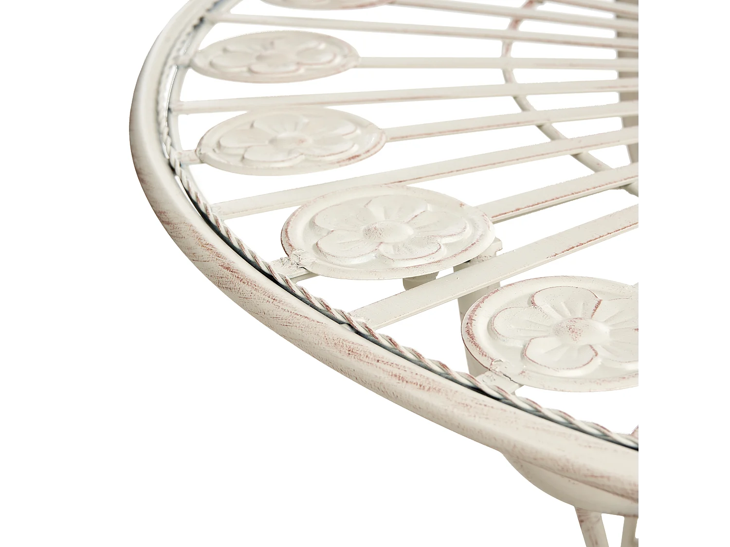 Table bistrot COGGIA 80 cm 37 cm Métal Beige clair