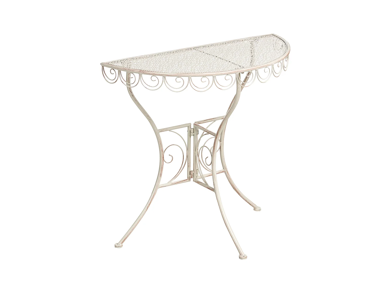 Table bistrot JUINA 80 cm 36 cm Métal Beige clair