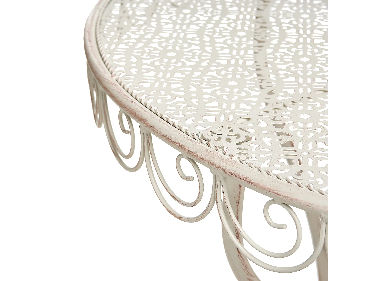 Table bistrot JUINA 80 cm 36 cm Métal Beige clair