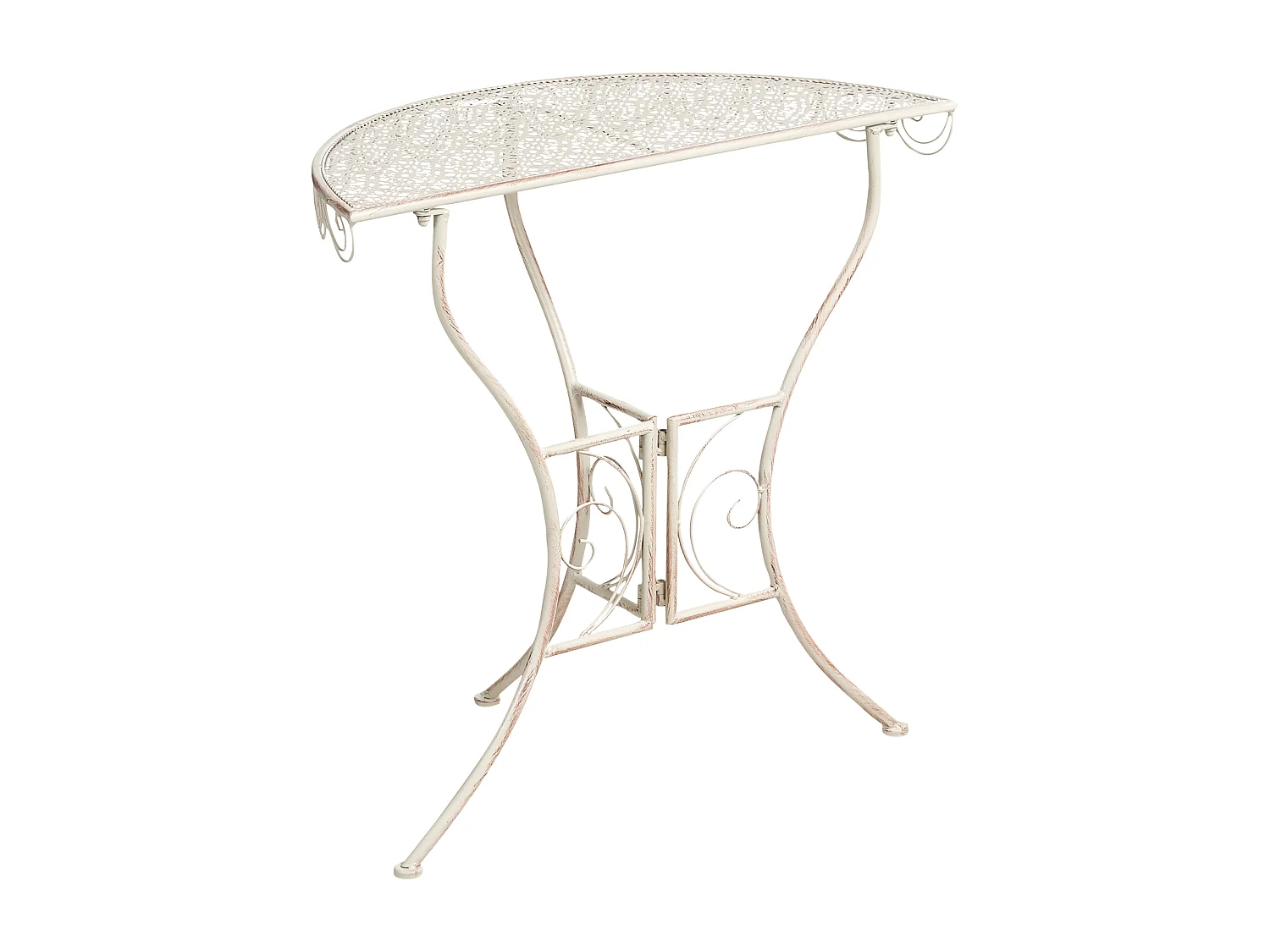 Table bistrot JUINA 80 cm 36 cm Métal Beige clair