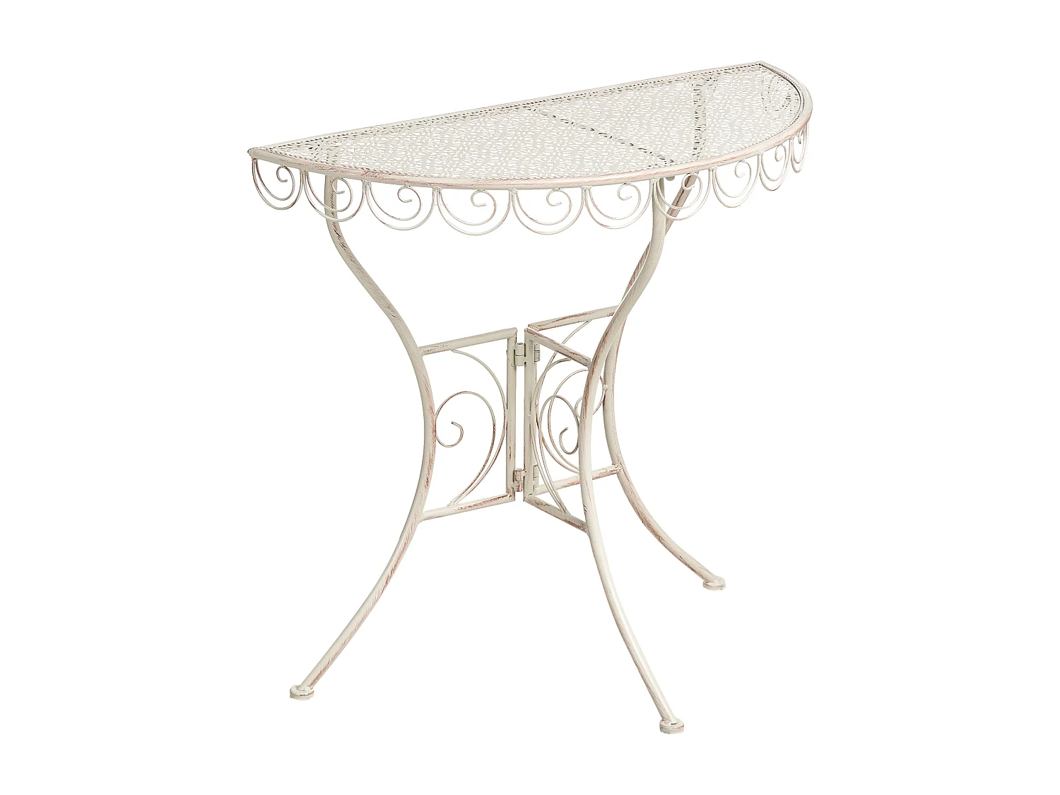 Table bistrot JUINA 80 cm 36 cm Métal Beige clair