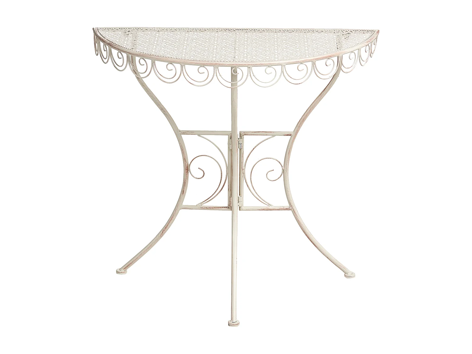 Table bistrot JUINA 80 cm 36 cm Métal Beige clair