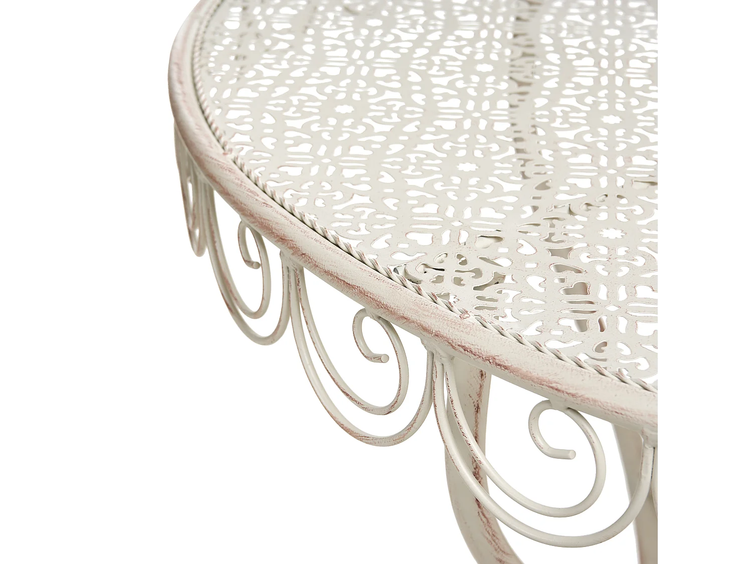 Table bistrot JUINA 80 cm 36 cm Métal Beige clair