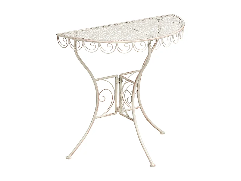 Table bistrot JUINA 80 cm 36 cm Métal Beige clair
