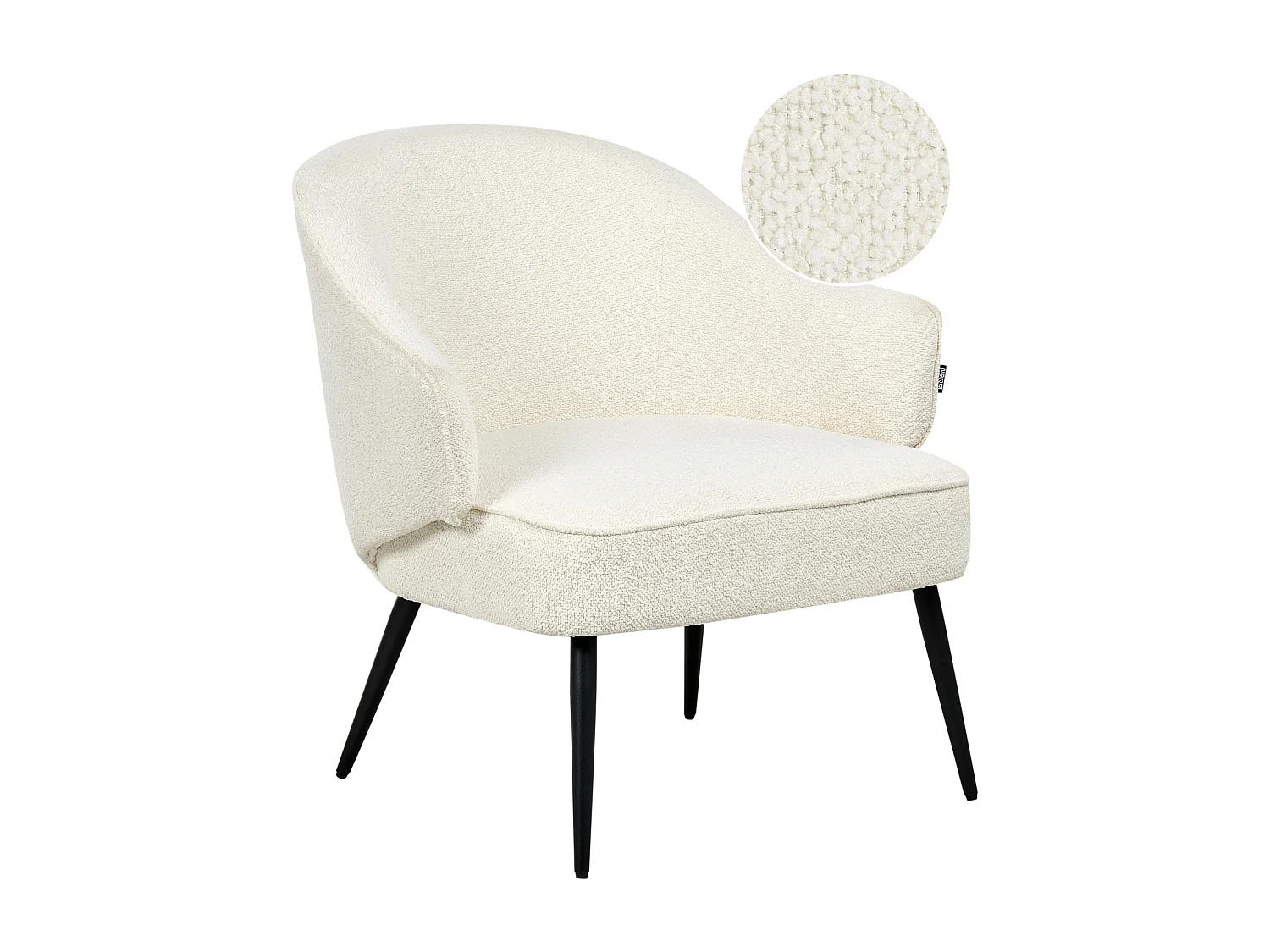 Fauteuil en bouclé blanc cassé KAYLA