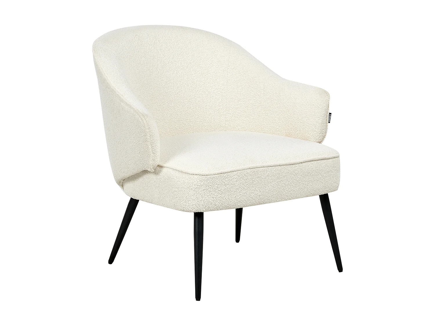 Fauteuil en bouclé blanc cassé KAYLA