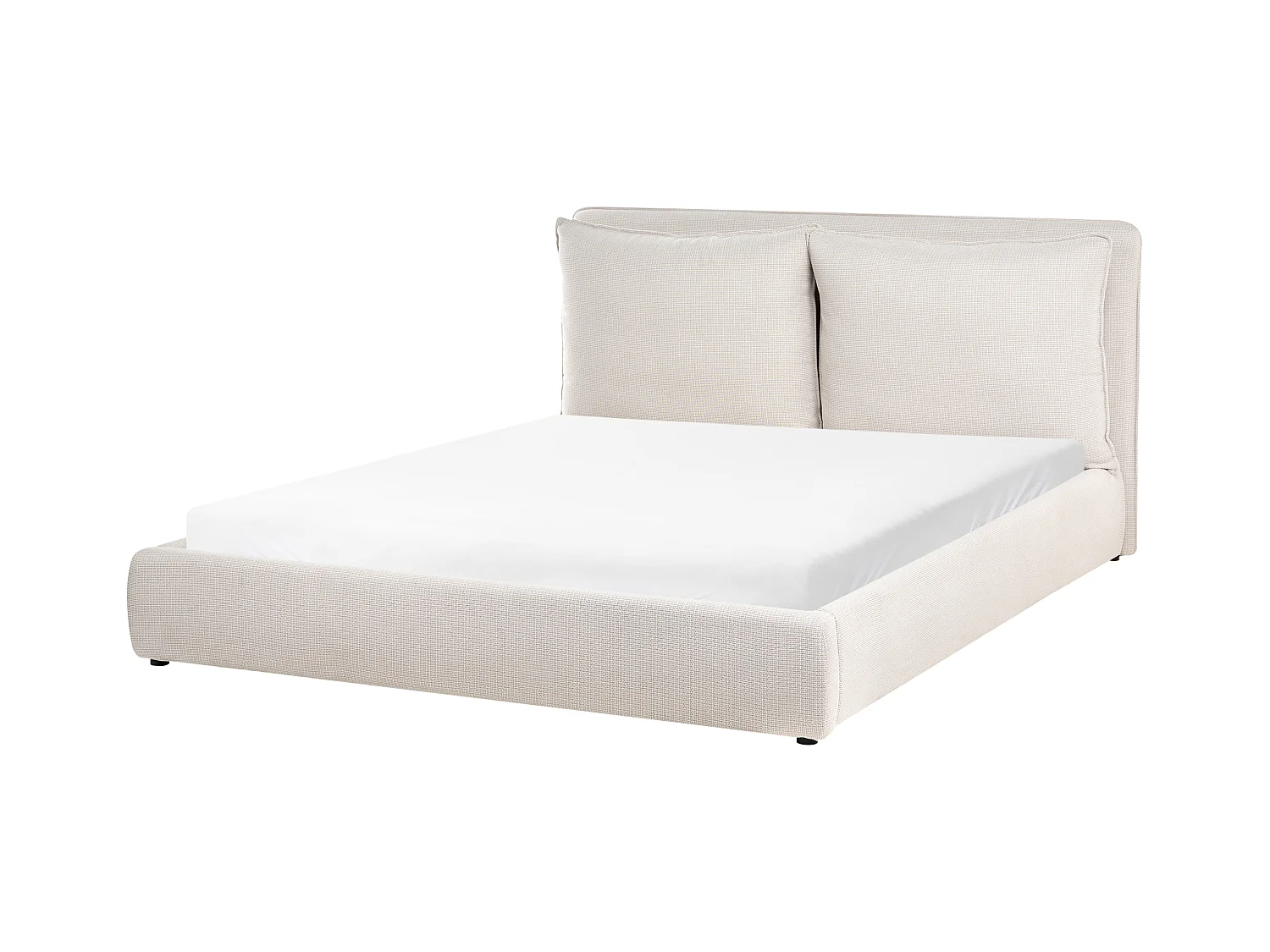 Lit avec sommier Tissu BAJONNA 160 x 200 cm Beige