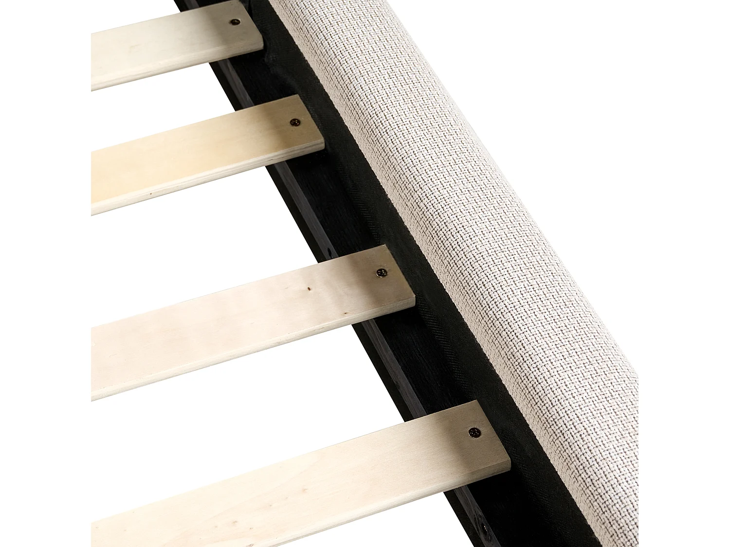 Lit avec sommier Tissu BAJONNA 160 x 200 cm Beige