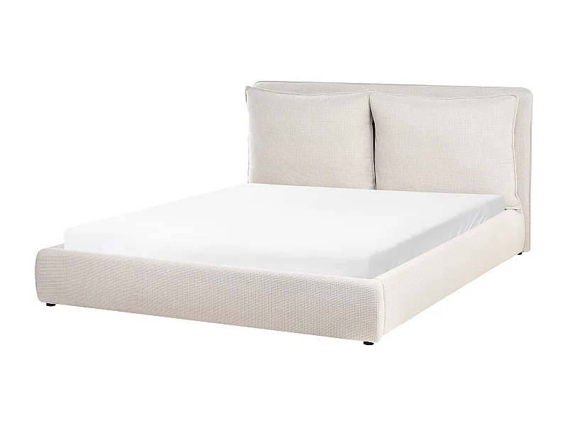 Lit avec sommier Tissu BAJONNA 160 x 200 cm Beige