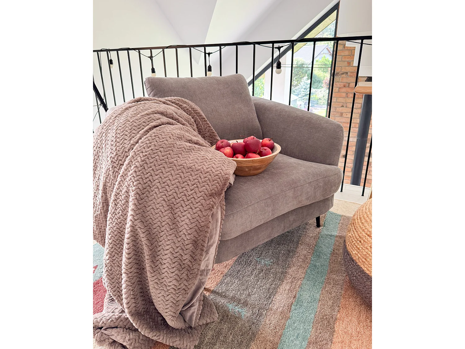Fauteuil KJAER Tissu chenille Taupe