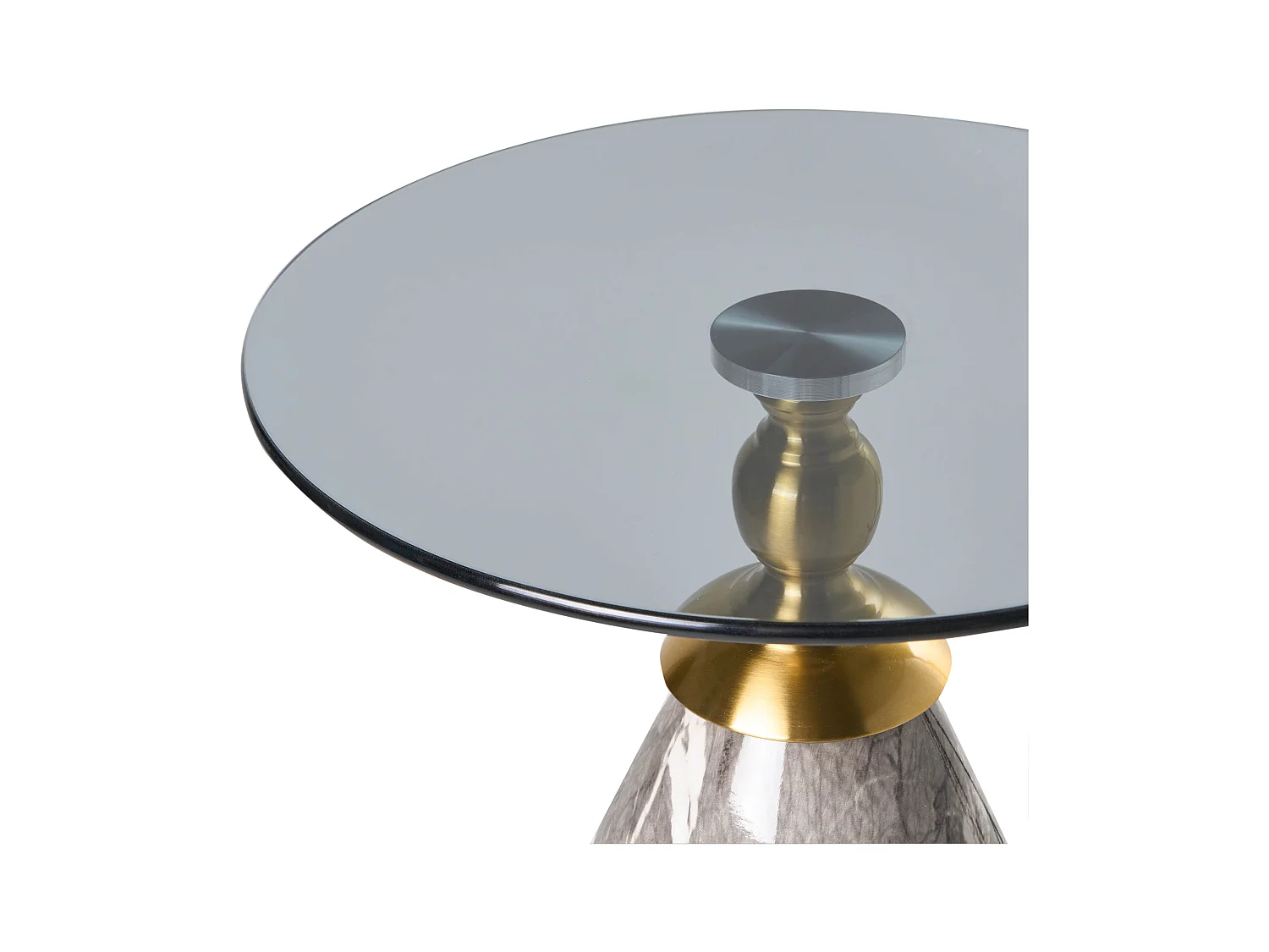 Table d'appoint CADY Verre de sécurité Marbre noir