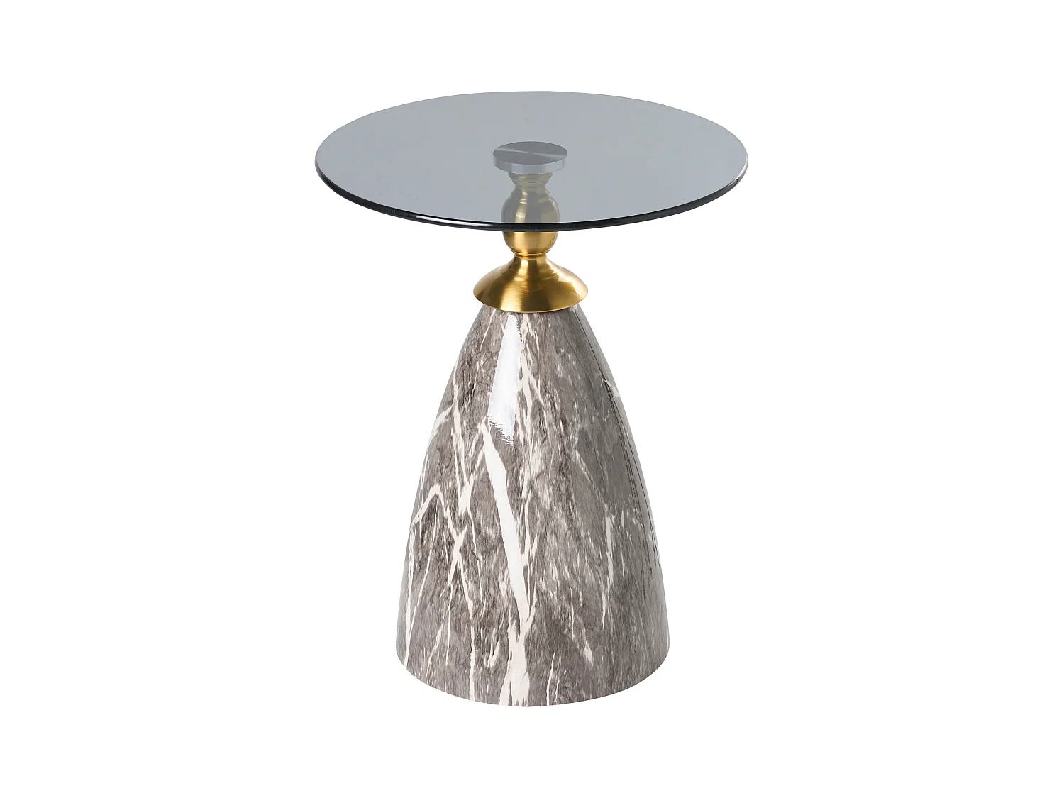Table d'appoint CADY Verre de sécurité Marbre noir