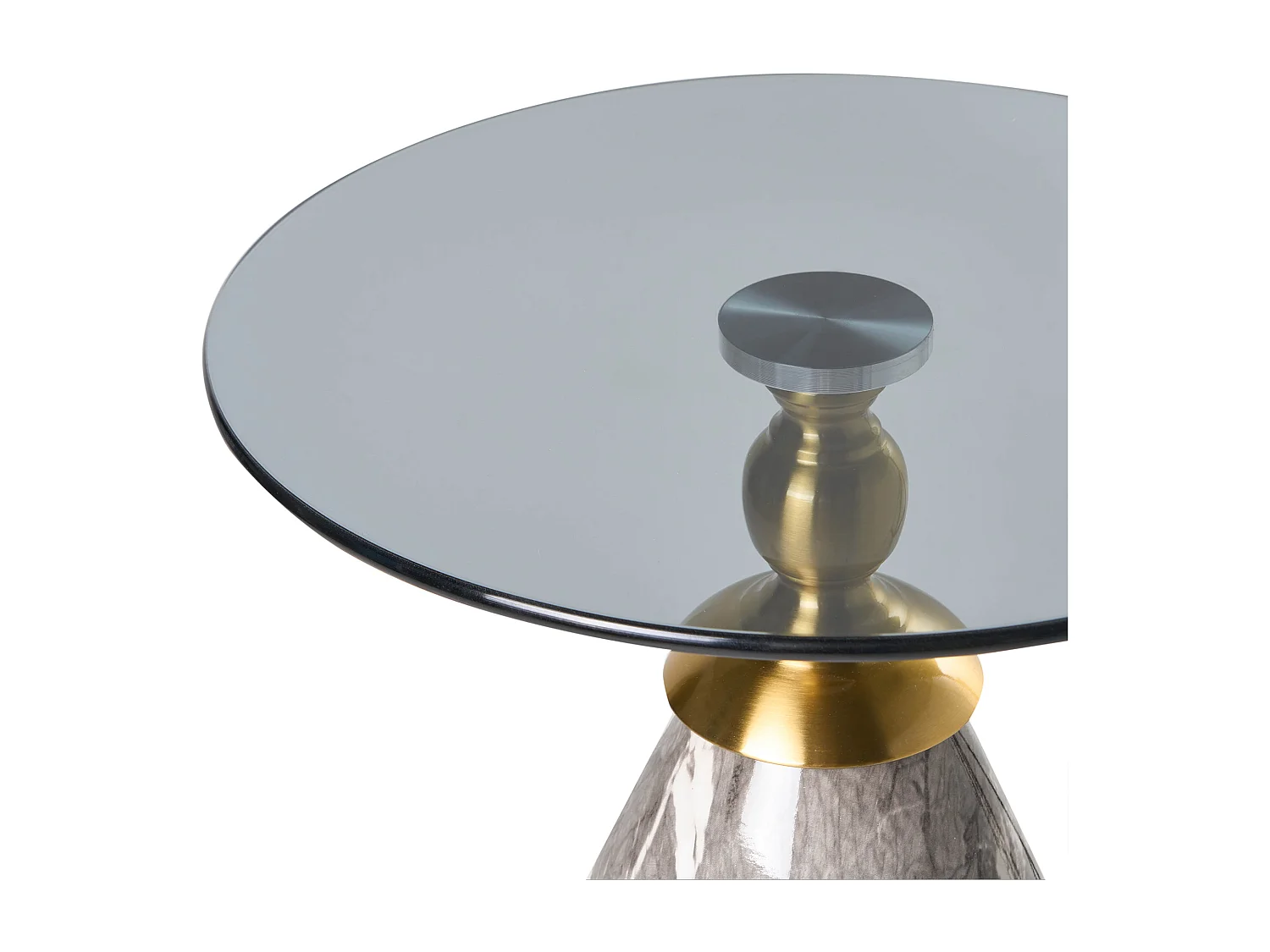 Table d'appoint CADY Verre de sécurité Marbre noir