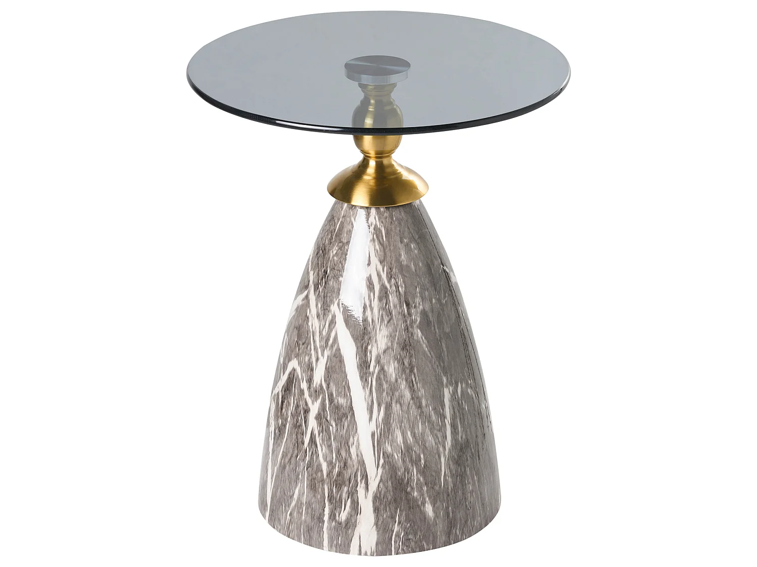 Table d'appoint CADY Verre de sécurité Marbre noir