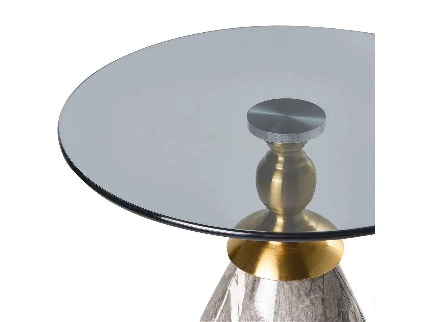 Table d'appoint CADY Verre de sécurité Marbre noir