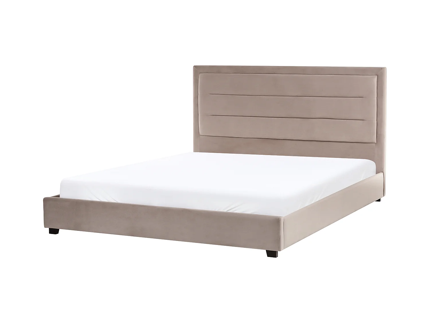 Lit avec sommier Velours ROUEN 180 x 200 cm Taupe