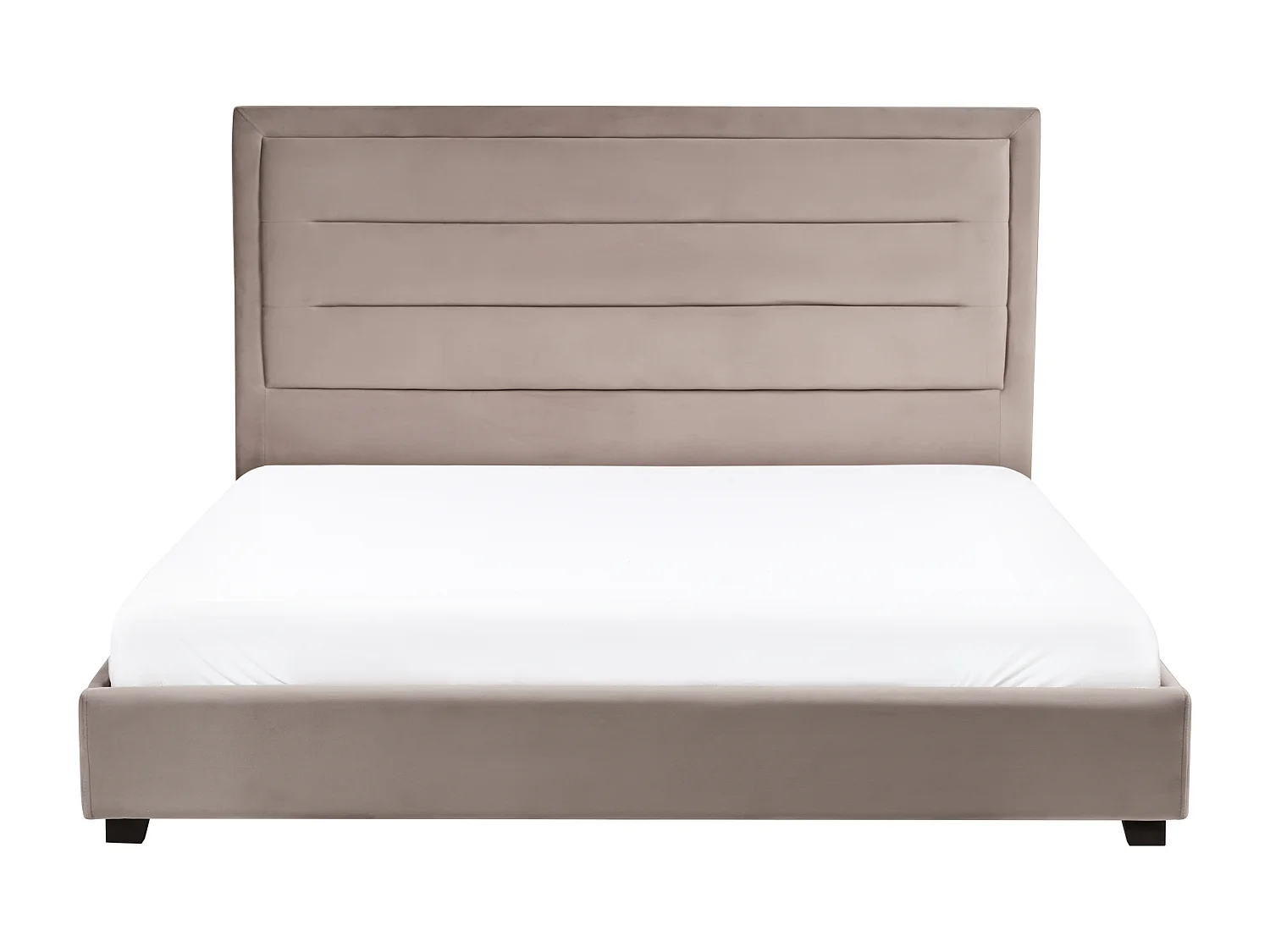 Lit avec sommier Velours ROUEN 180 x 200 cm Taupe