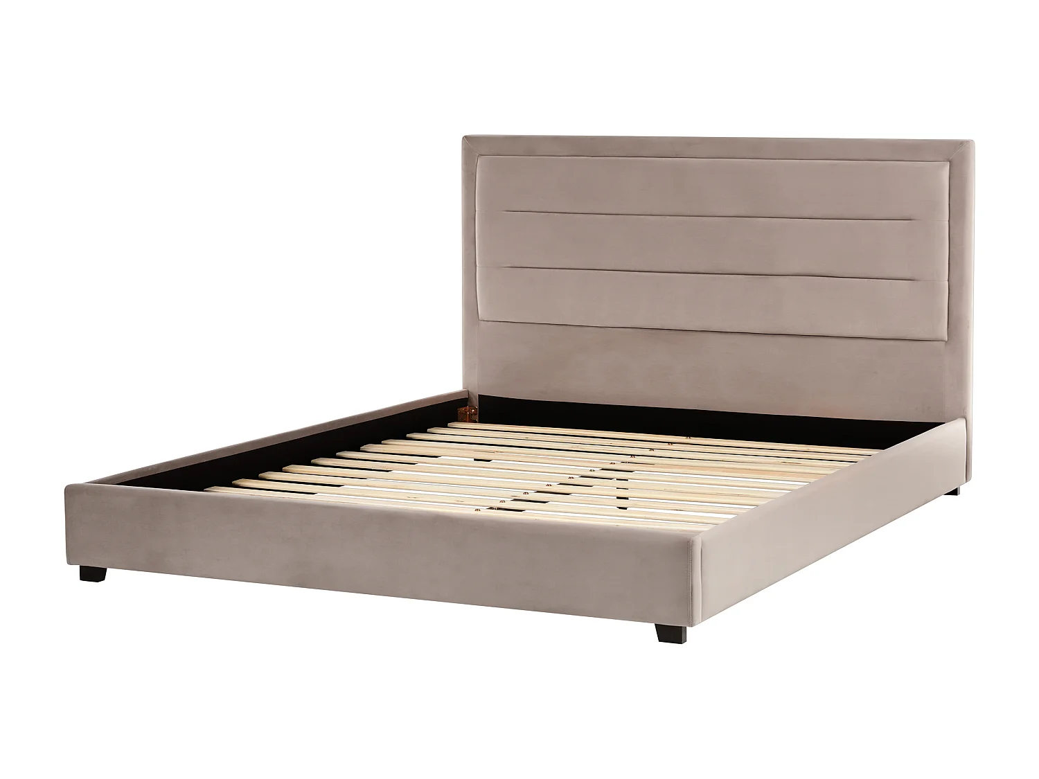 Lit avec sommier Velours ROUEN 180 x 200 cm Taupe