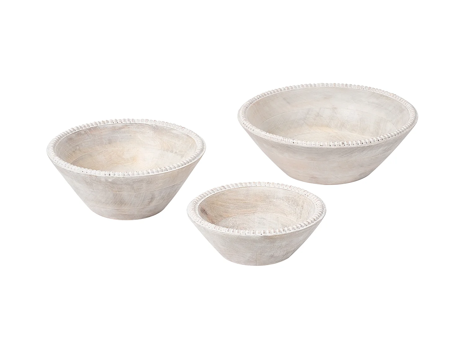 Lot de 3 bols décoratifs TANTA Bois de manguier Marron clair