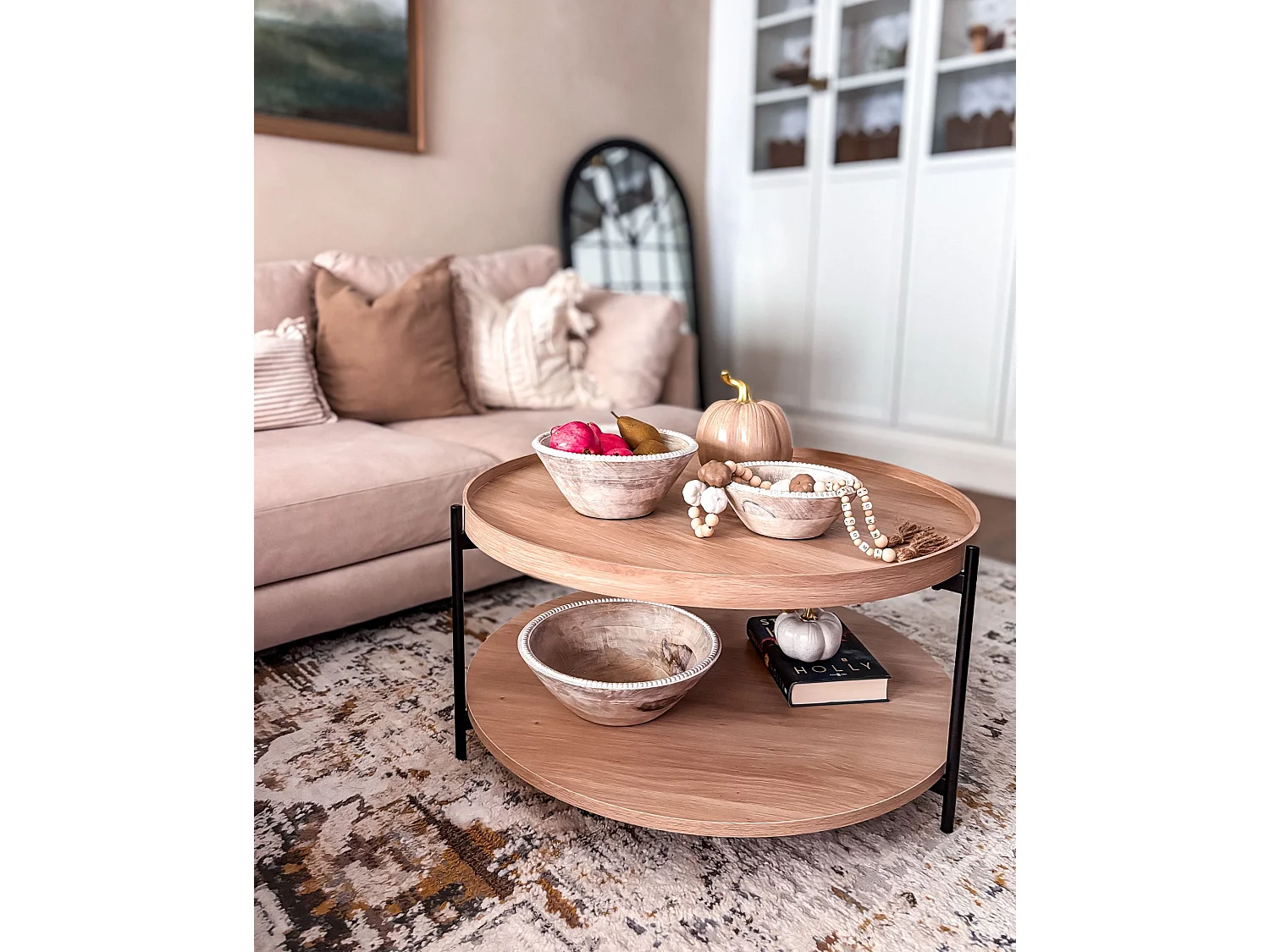 Lot de 3 bols décoratifs TANTA Bois de manguier Marron clair