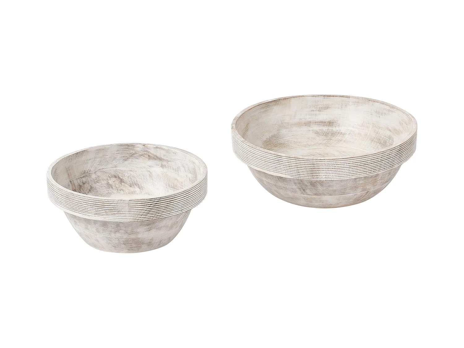 Lot de 2 bols décoratifs MINYA Bois de manguier Marron clair