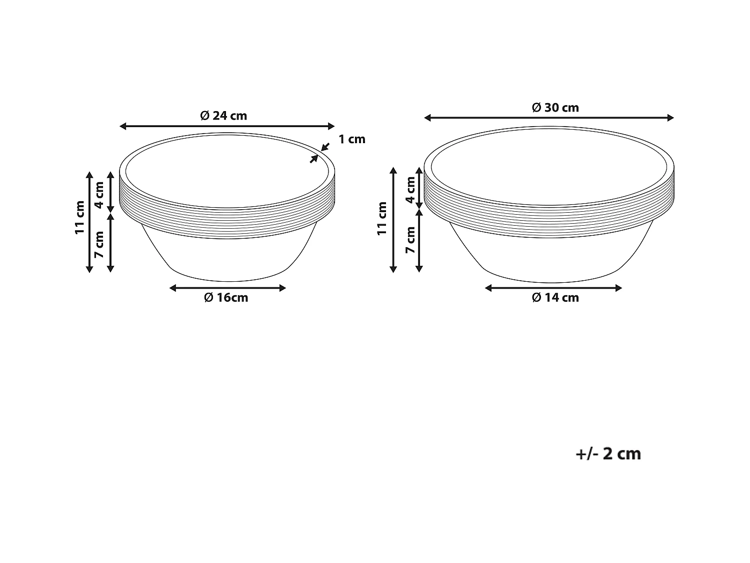 Lot de 2 bols décoratifs MINYA Bois de manguier Marron clair