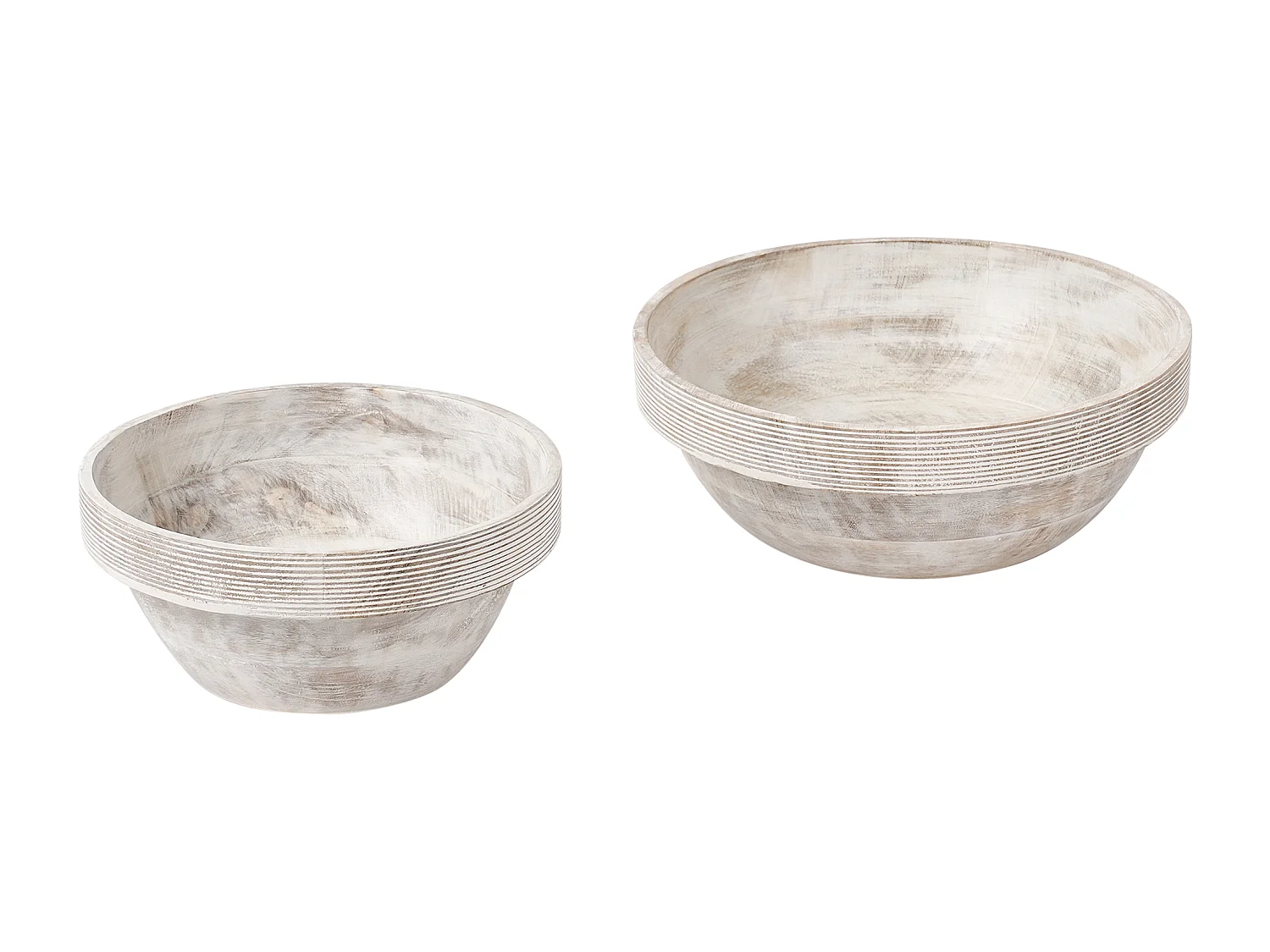 Lot de 2 bols décoratifs MINYA Bois de manguier Marron clair