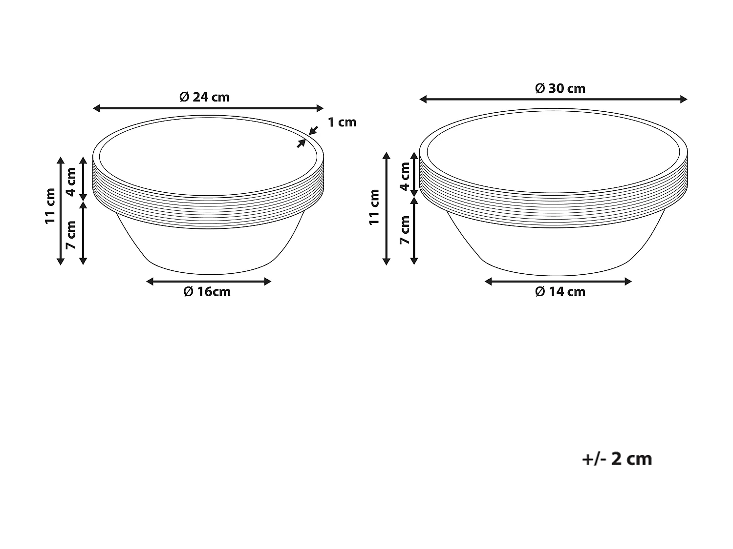 Lot de 2 bols décoratifs MINYA Bois de manguier Marron clair