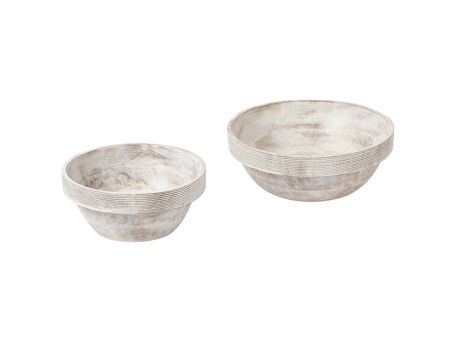 Lot de 2 bols décoratifs MINYA Bois de manguier Marron clair